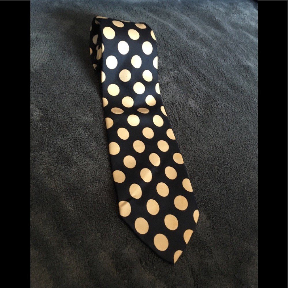 Christian Dior - Blue/White Polka Dot Silk Tie